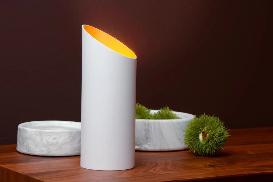 Lucide QUIRIJN - Lampe de table - Ø 9,6 cm - 1xE27 - Blanc - ambiance 1